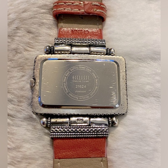 Sterling & Leather Ladies Ecclissi Watch - Picture 4 of 9